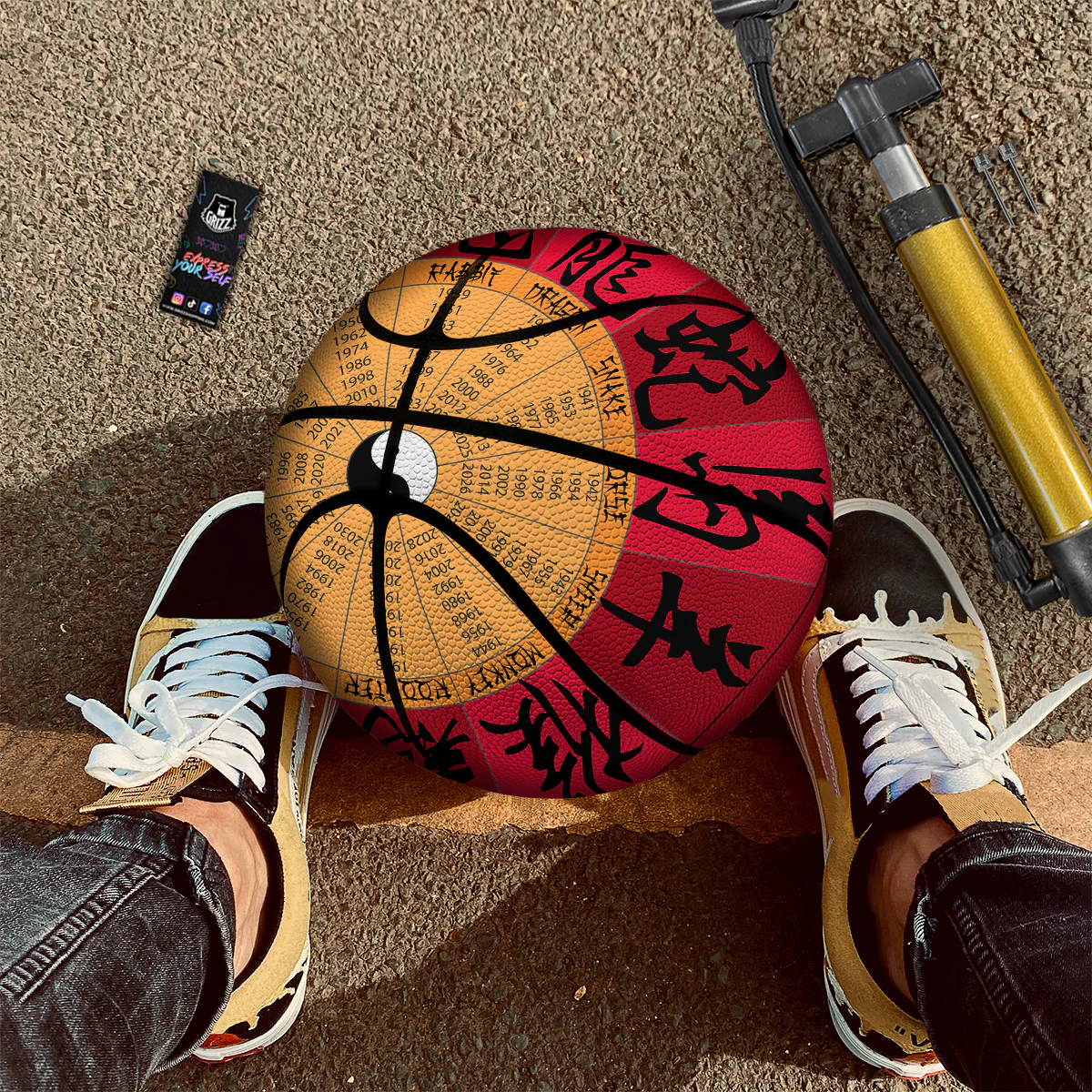 Calendar Wheel Chinese Zodiac Print Basketball - Image 2