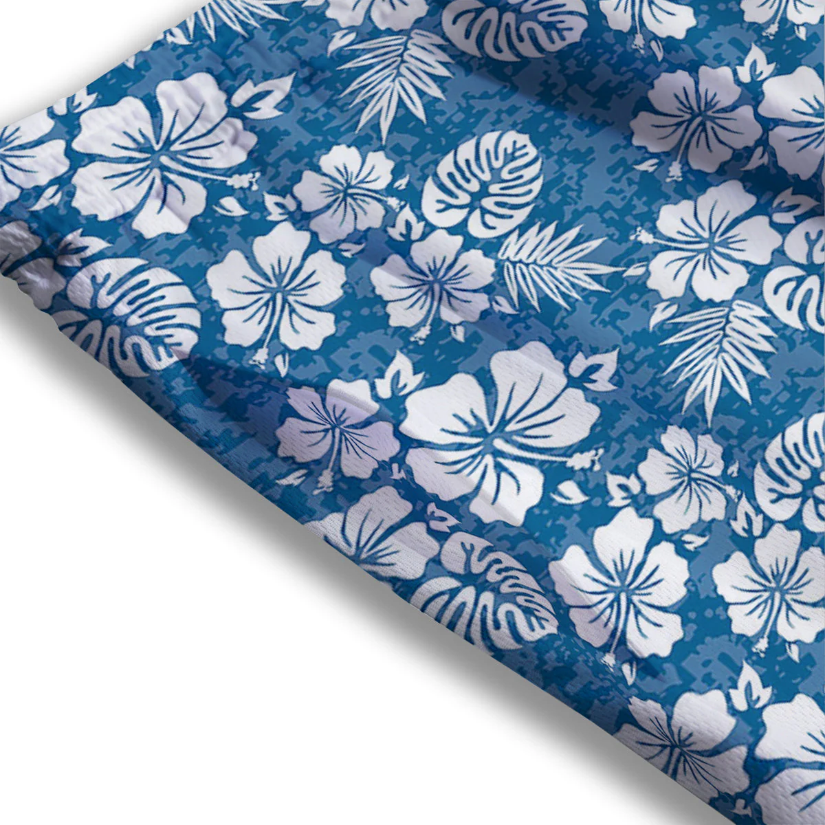 Camo Flower Aloha Hawaiian Print Pattern Mesh Shorts - Image 3