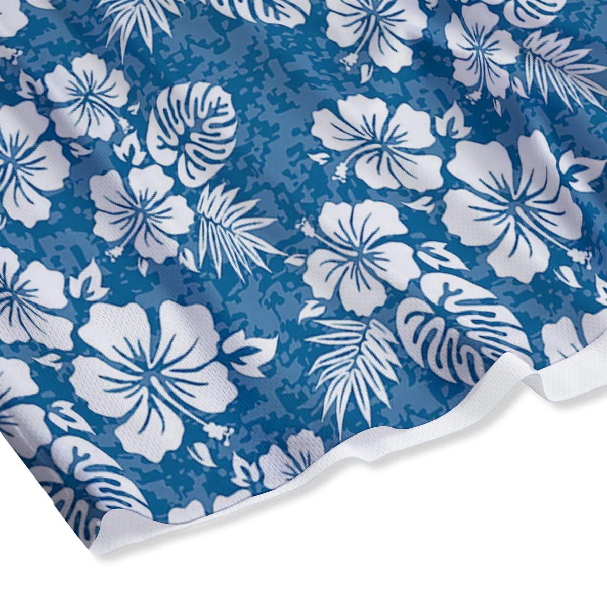 Camo Flower Aloha Hawaiian Print Pattern Mesh Shorts - Image 4