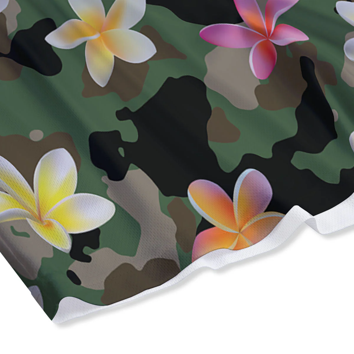 Camo Flower Military Green Print Pattern Mesh Shorts - Image 4