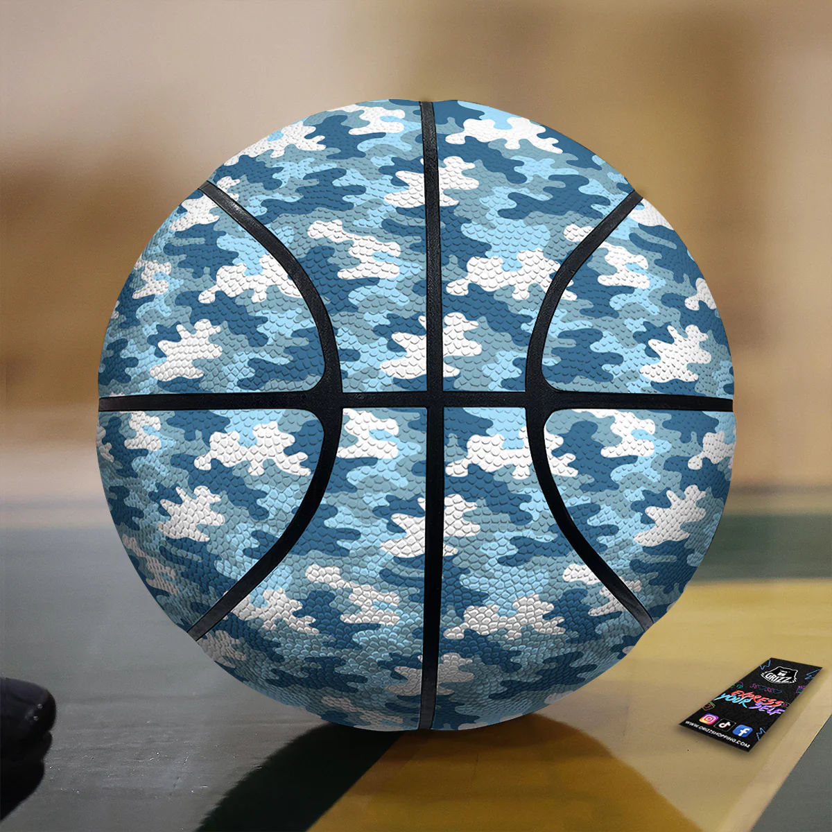 Camouflage Blue Snow Print Basketball