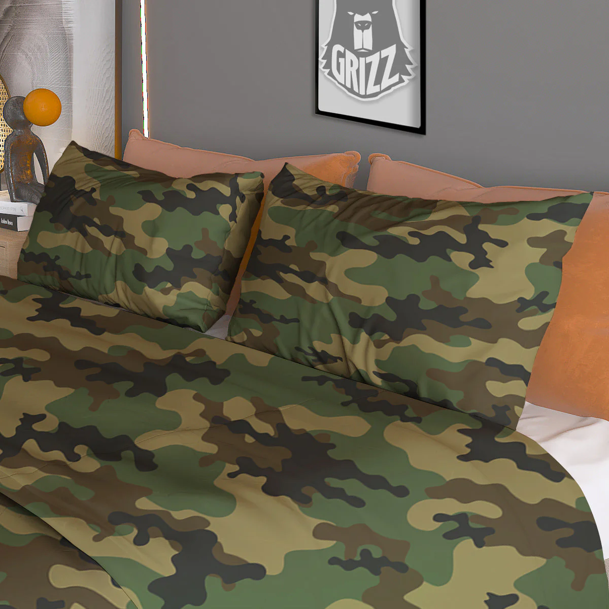 Camouflage Classic Green Print Duvet Cover Bedding Set - Image 3