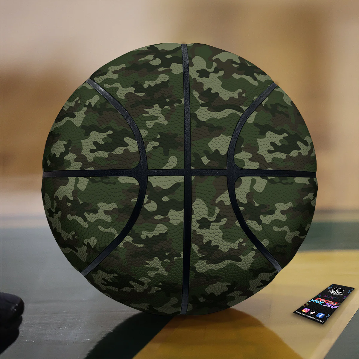 Camouflage Dark Green Print Basketball