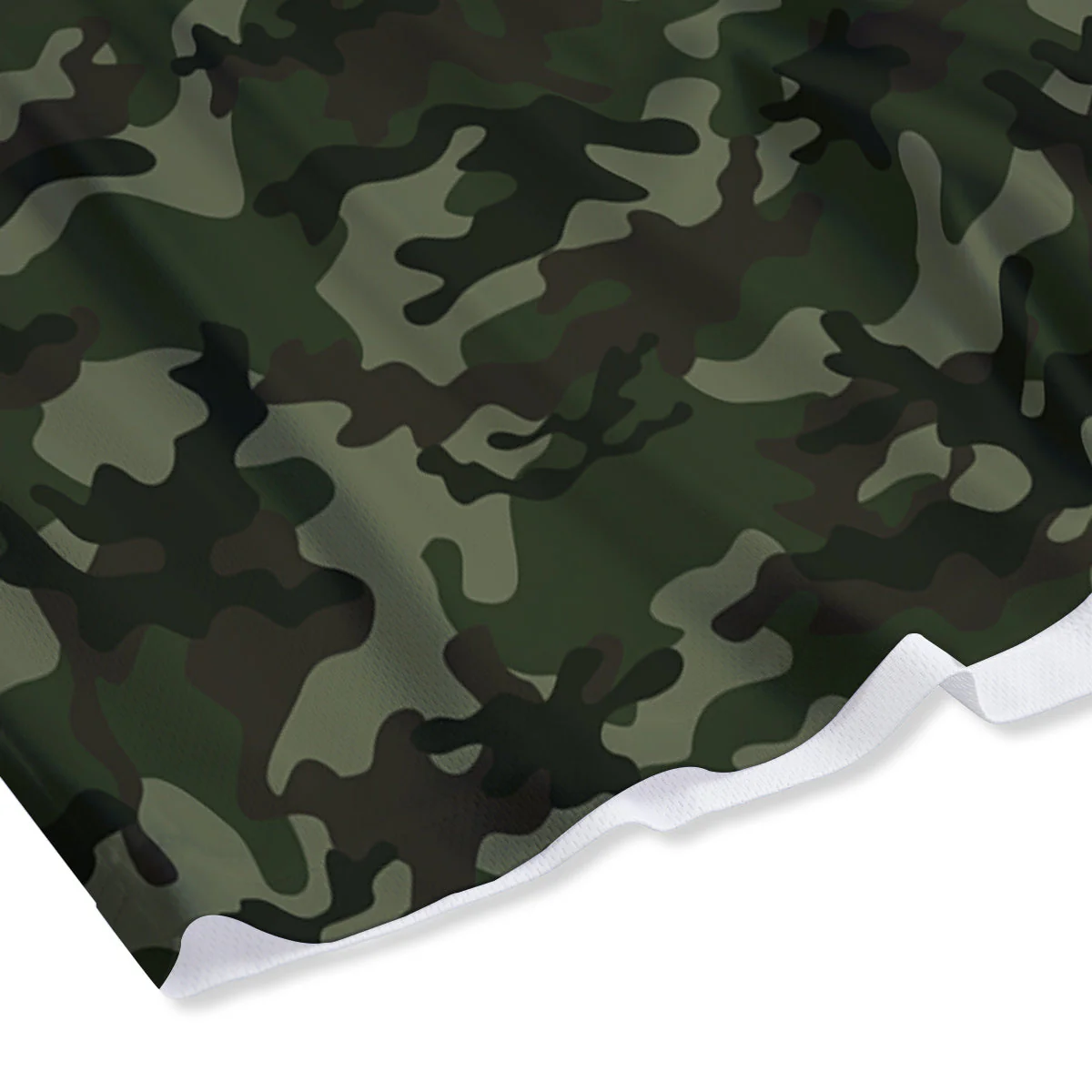 Camouflage Dark Green Print Mesh Shorts - Image 4