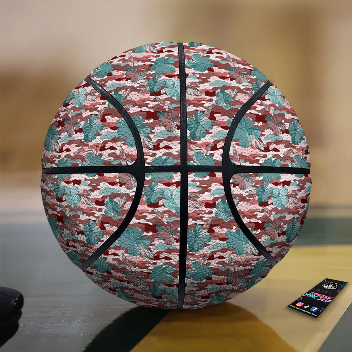 Camouflage Flower Colorful Aloha Print Basketball