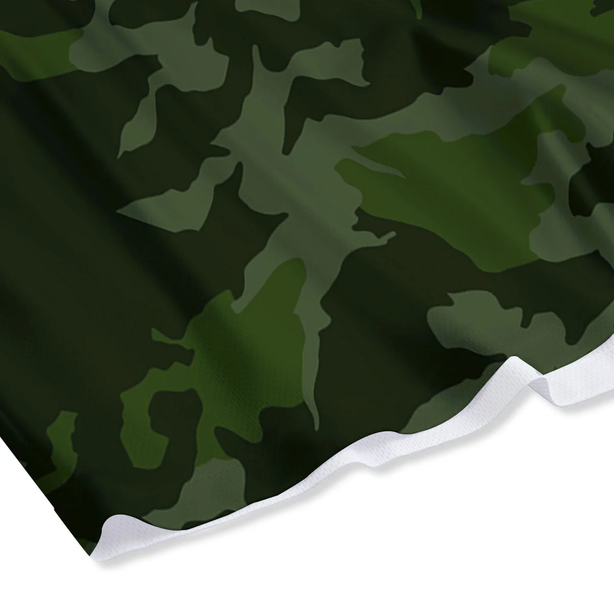 Camouflage Green And Black Print Mesh Shorts - Image 4