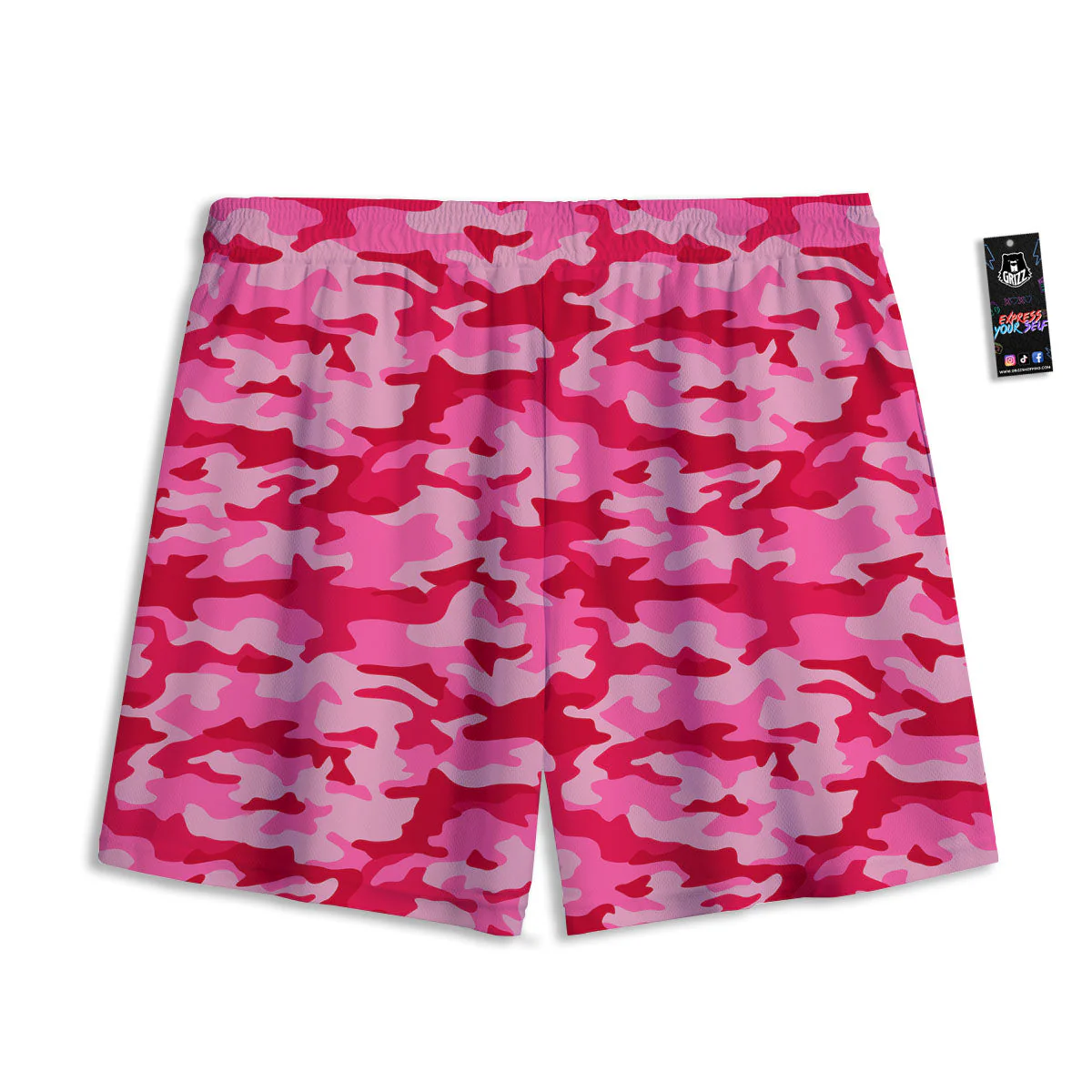 Camouflage Hot Pink Print Mesh Shorts - Image 2