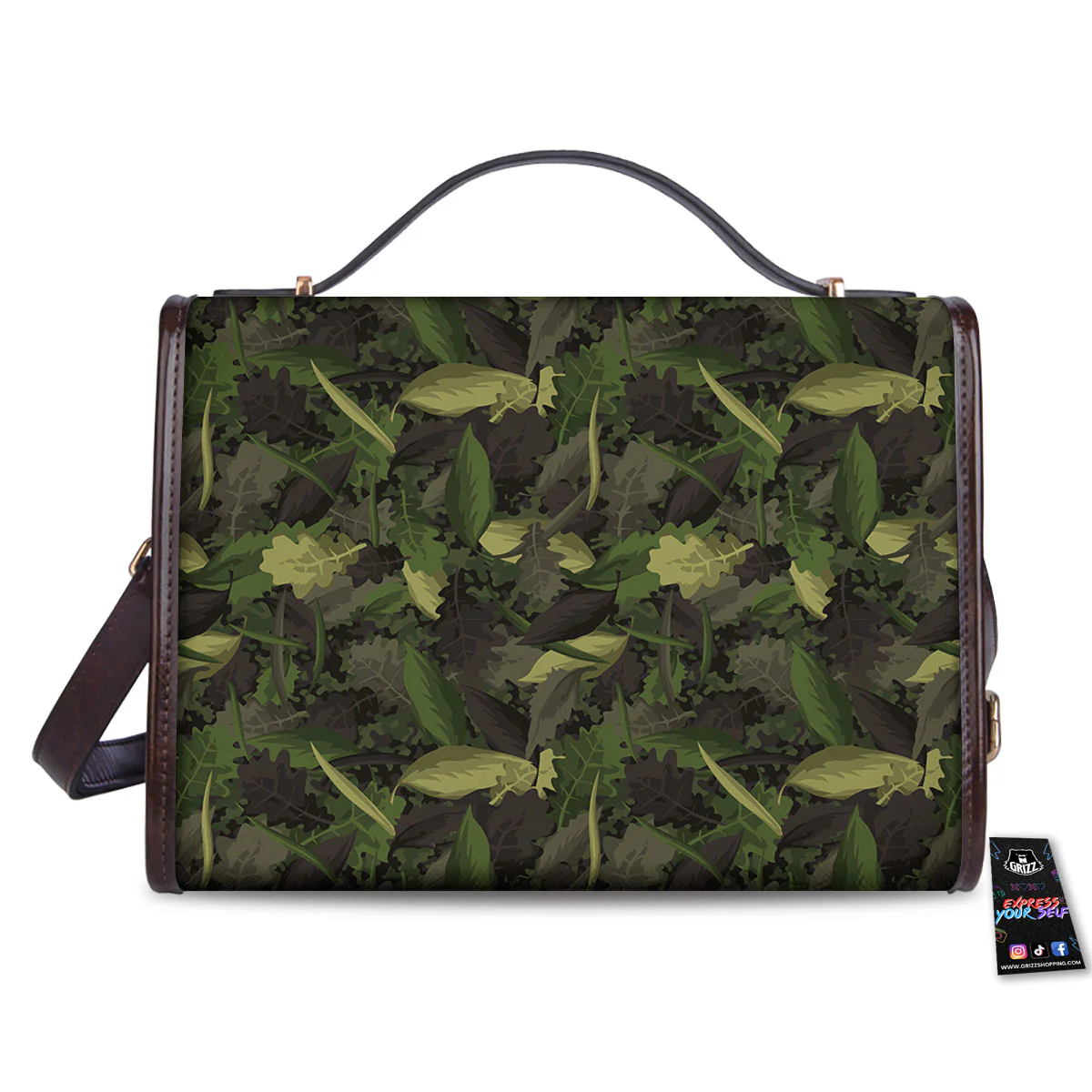 Camouflage Hunting Oak Tree Print Women's Satchel Bag - Image 2