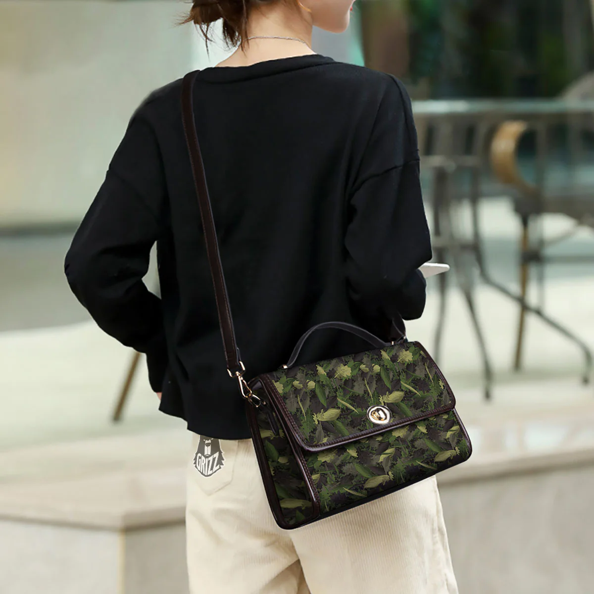 Camouflage Hunting Oak Tree Print Women's Satchel Bag - Image 3