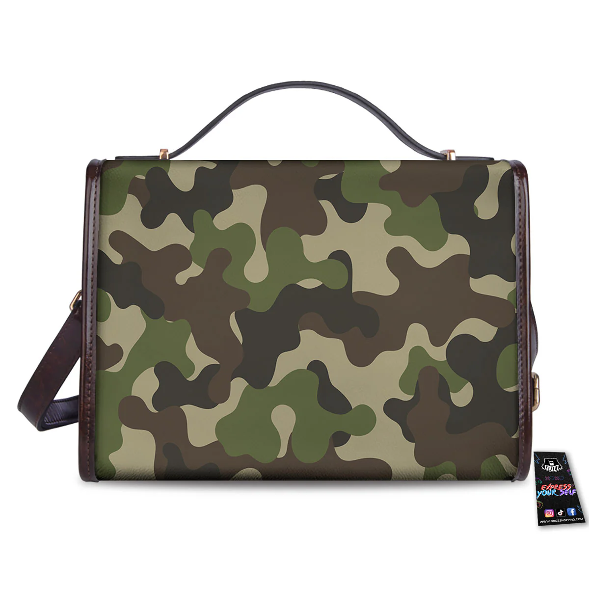 Camouflage Jungle Hunting Print Women's Satchel Bag - Image 2