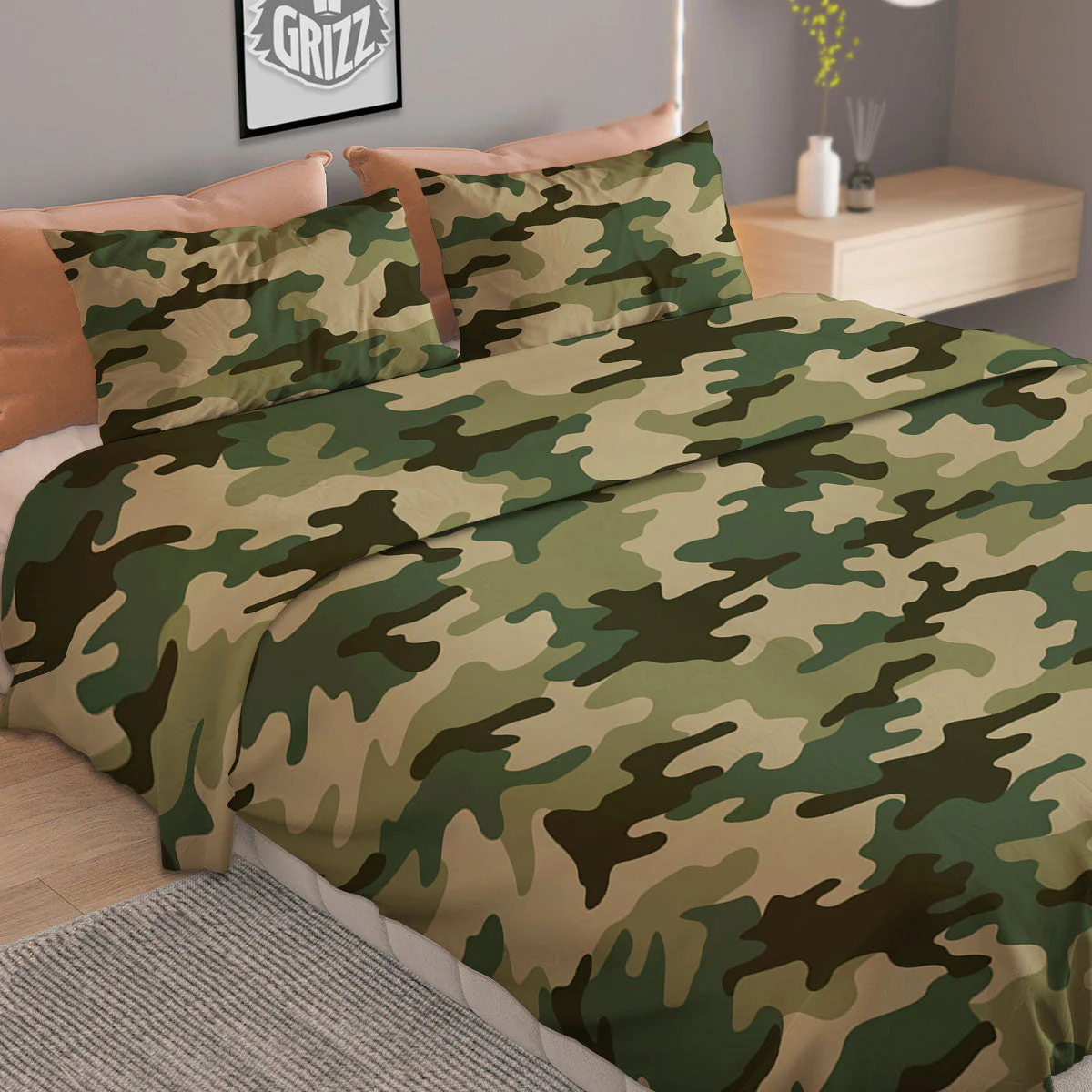 Camouflage Military Green Print Duvet Cover Bedding Set - Image 2
