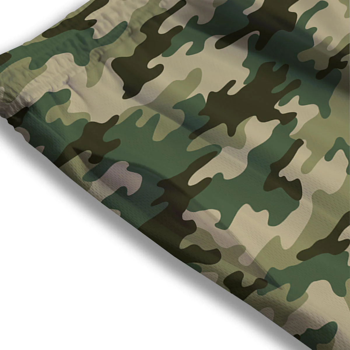 Camouflage Military Green Print Mesh Shorts - Image 3