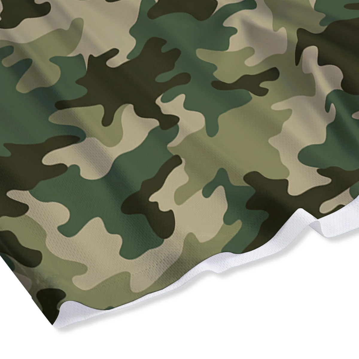 Camouflage Military Green Print Mesh Shorts - Image 4