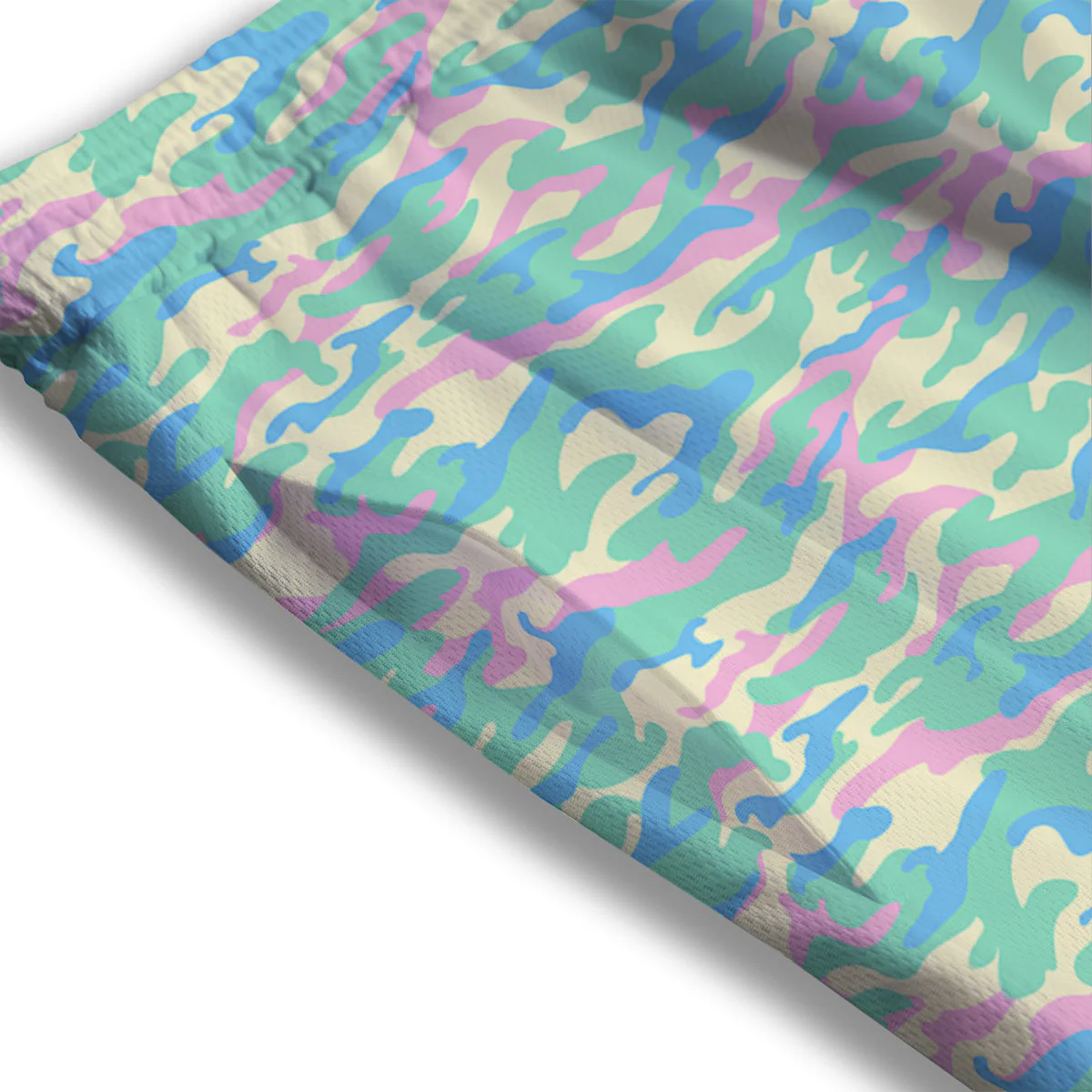 Camouflage Pastel Colors Print Pattern Mesh Shorts - Image 3