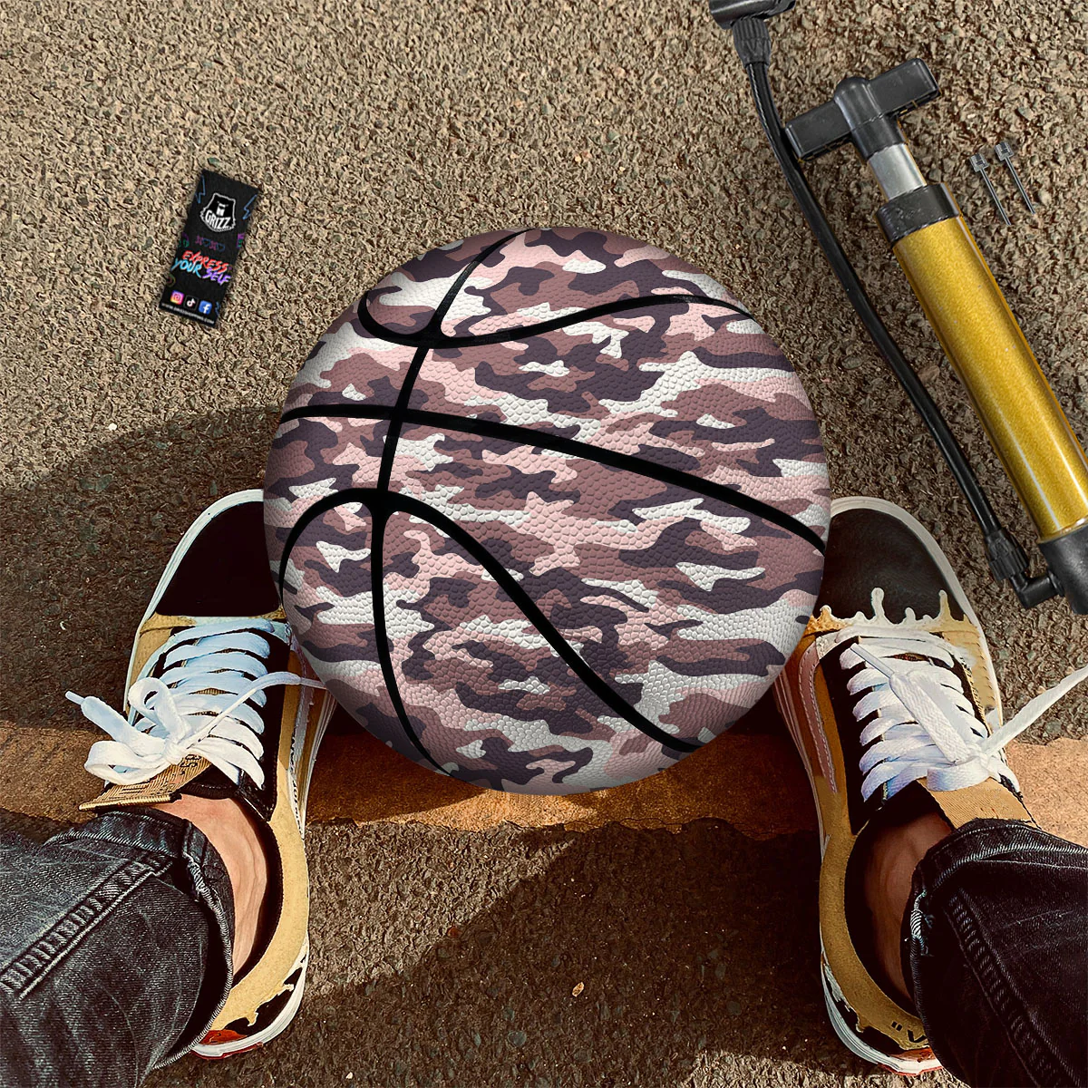 Camouflage Pink Brown Print Basketball - Image 2