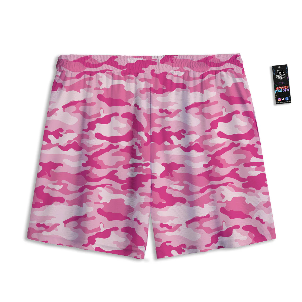 Camouflage Pink Print Pattern Mesh Shorts - Image 2