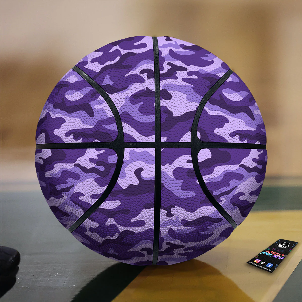 Camouflage Purple Print Pattern Basketball