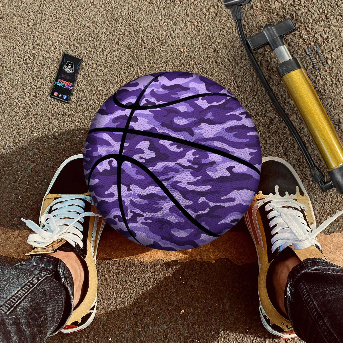 Camouflage Purple Print Pattern Basketball - Image 2