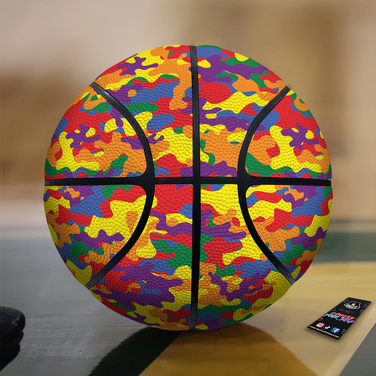 Camouflage Rainbow Print Basketball