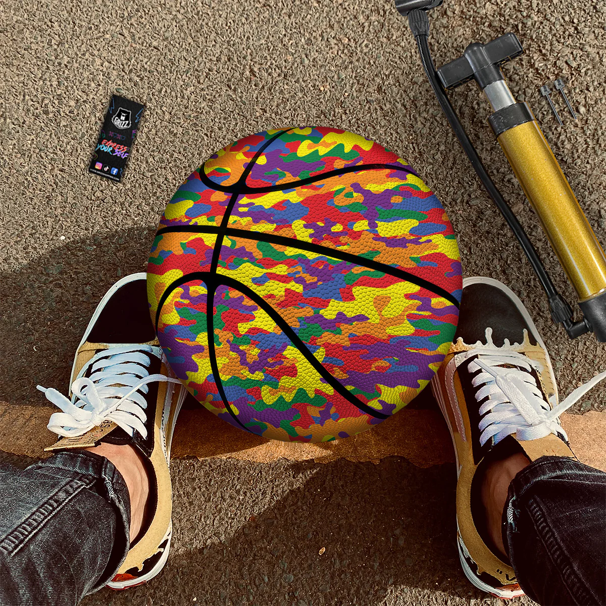 Camouflage Rainbow Print Basketball - Image 2
