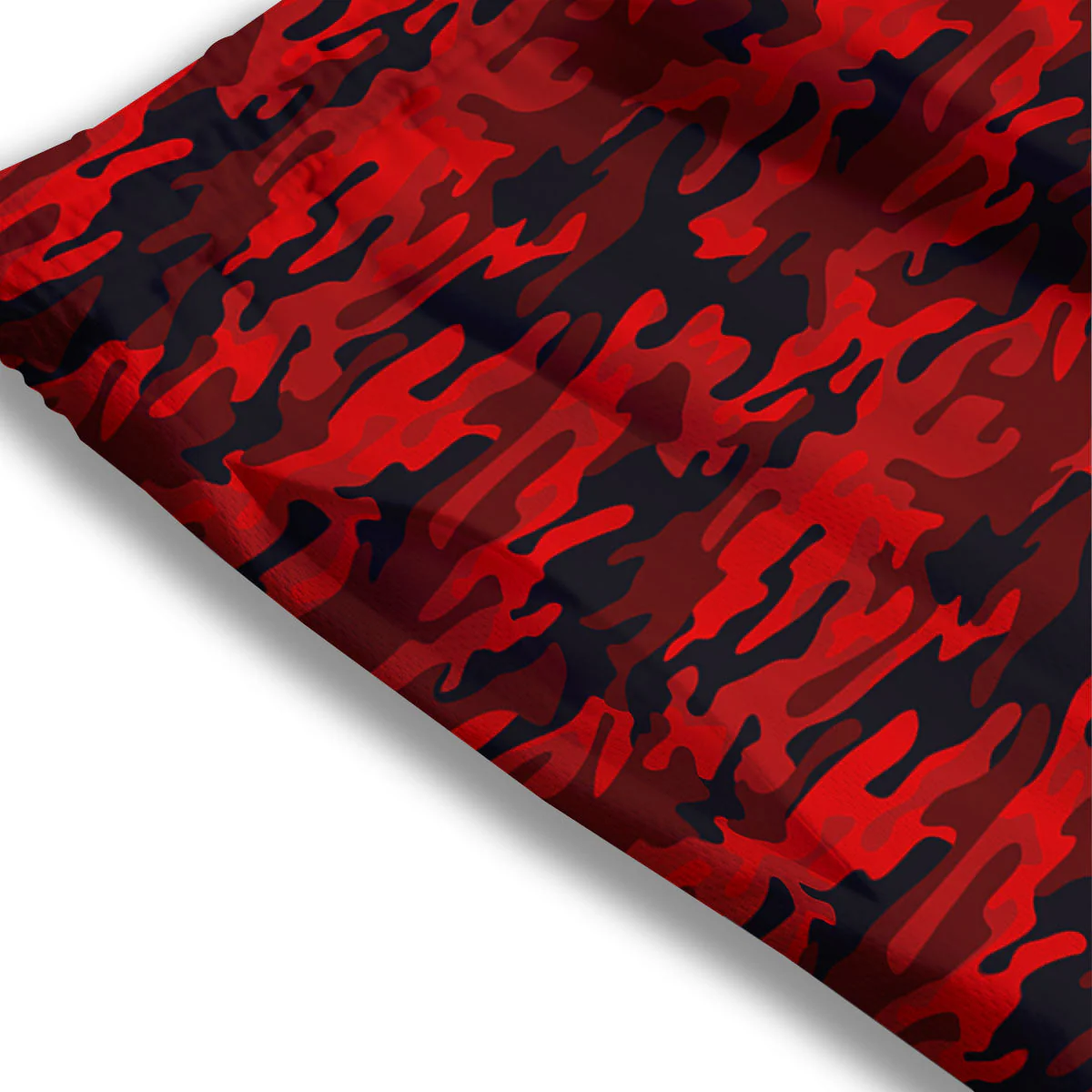 Camouflage Red And Black Print Mesh Shorts - Image 3