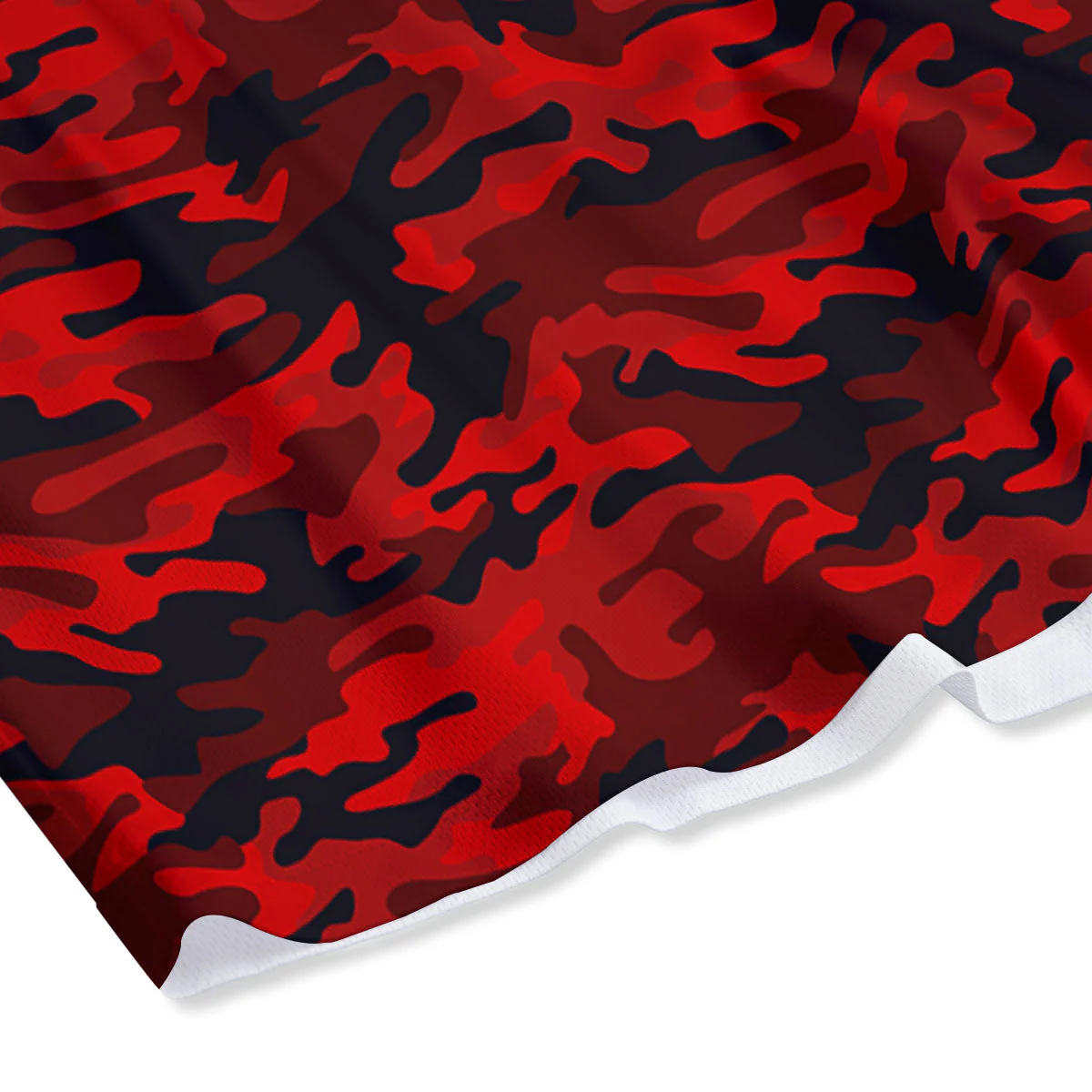 Camouflage Red And Black Print Mesh Shorts - Image 4