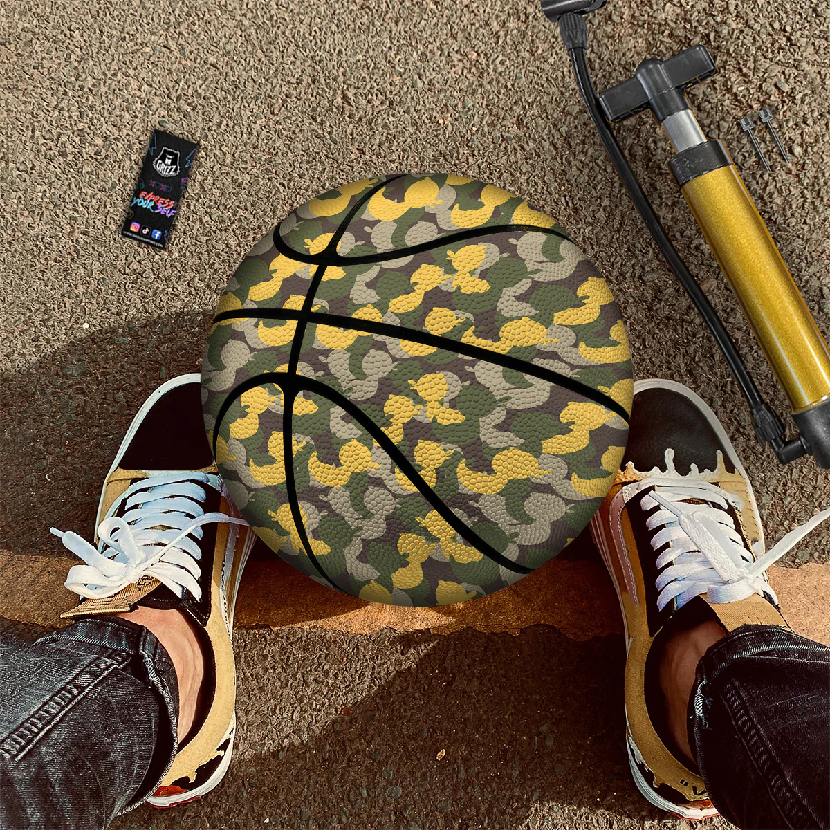 Camouflage Rubber Ducks Print Pattern Basketball - Image 2