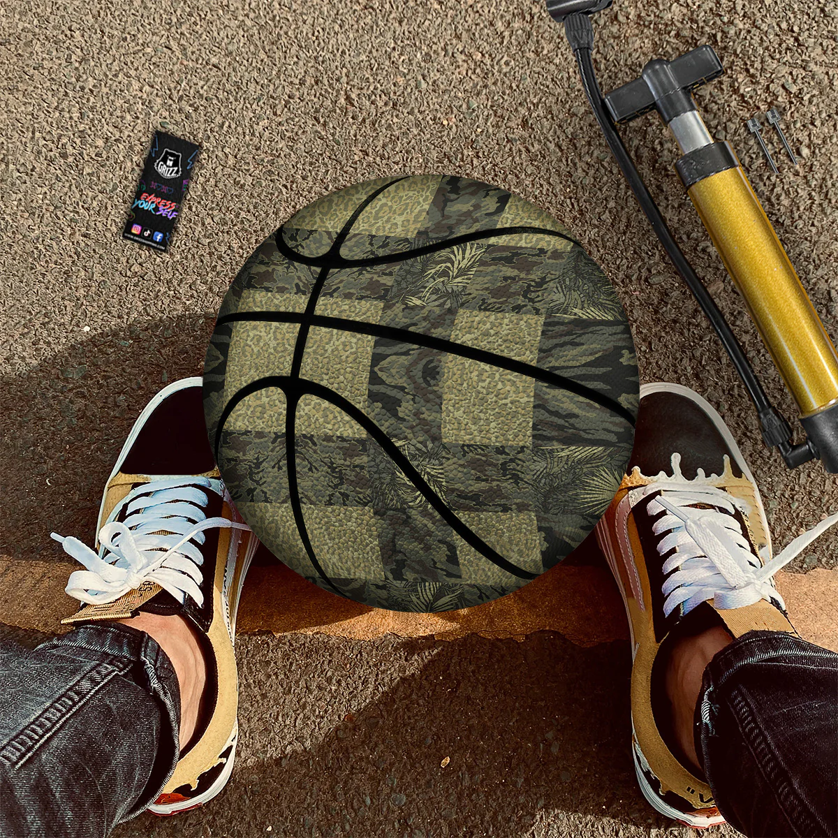 Camouflage Tropical And Leopard Print Pattern Basketball - Image 2