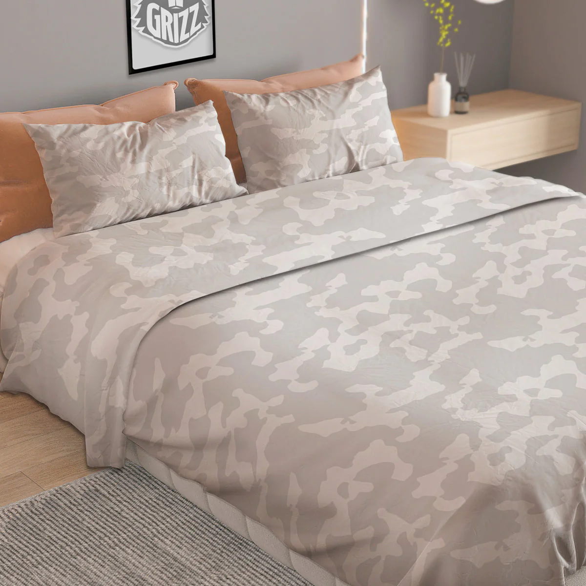Camouflage White Snow Print Pattern Duvet Cover Bedding Set - Image 2