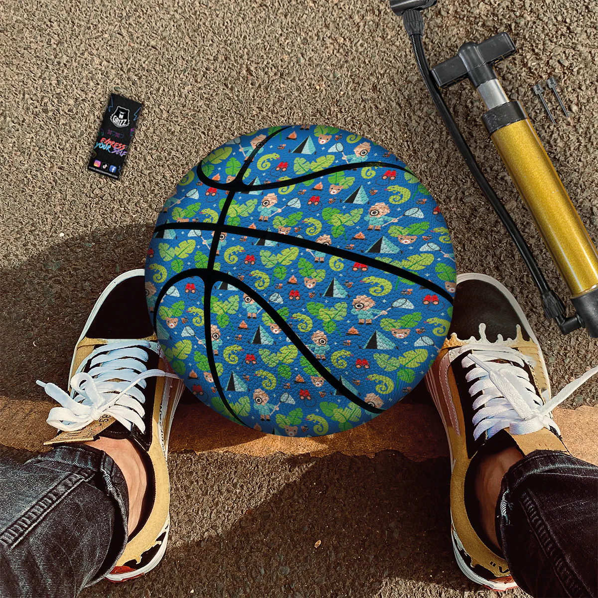 Camping Cute Print Pattern Basketball - Image 3