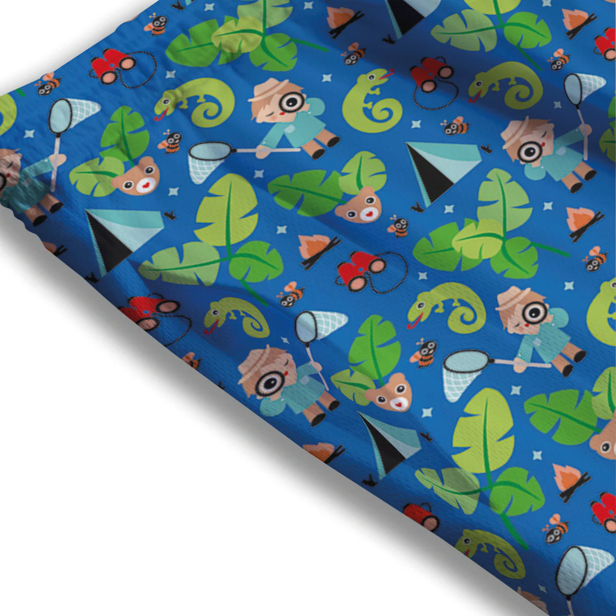 Camping Cute Print Pattern Mesh Shorts - Image 3