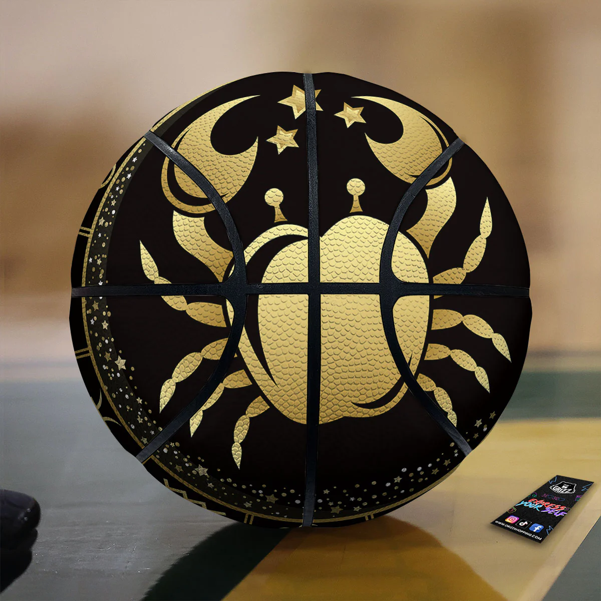 Cancer Sign Black And Gold Print Basketball
