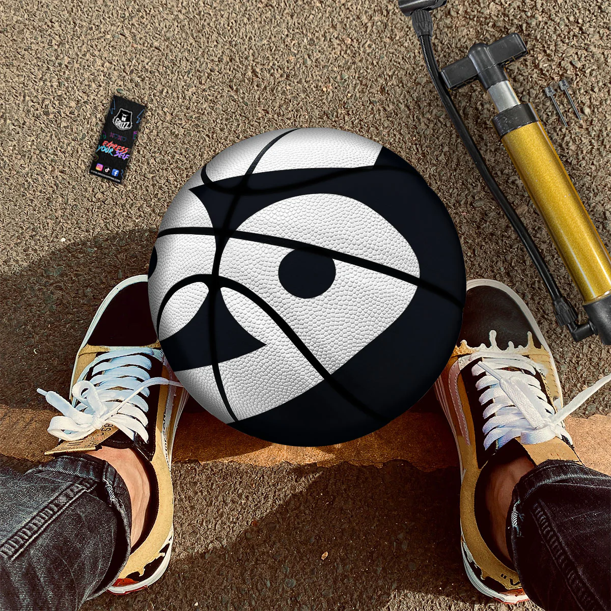 Cancer Sign White And Black Print Basketball - Image 2