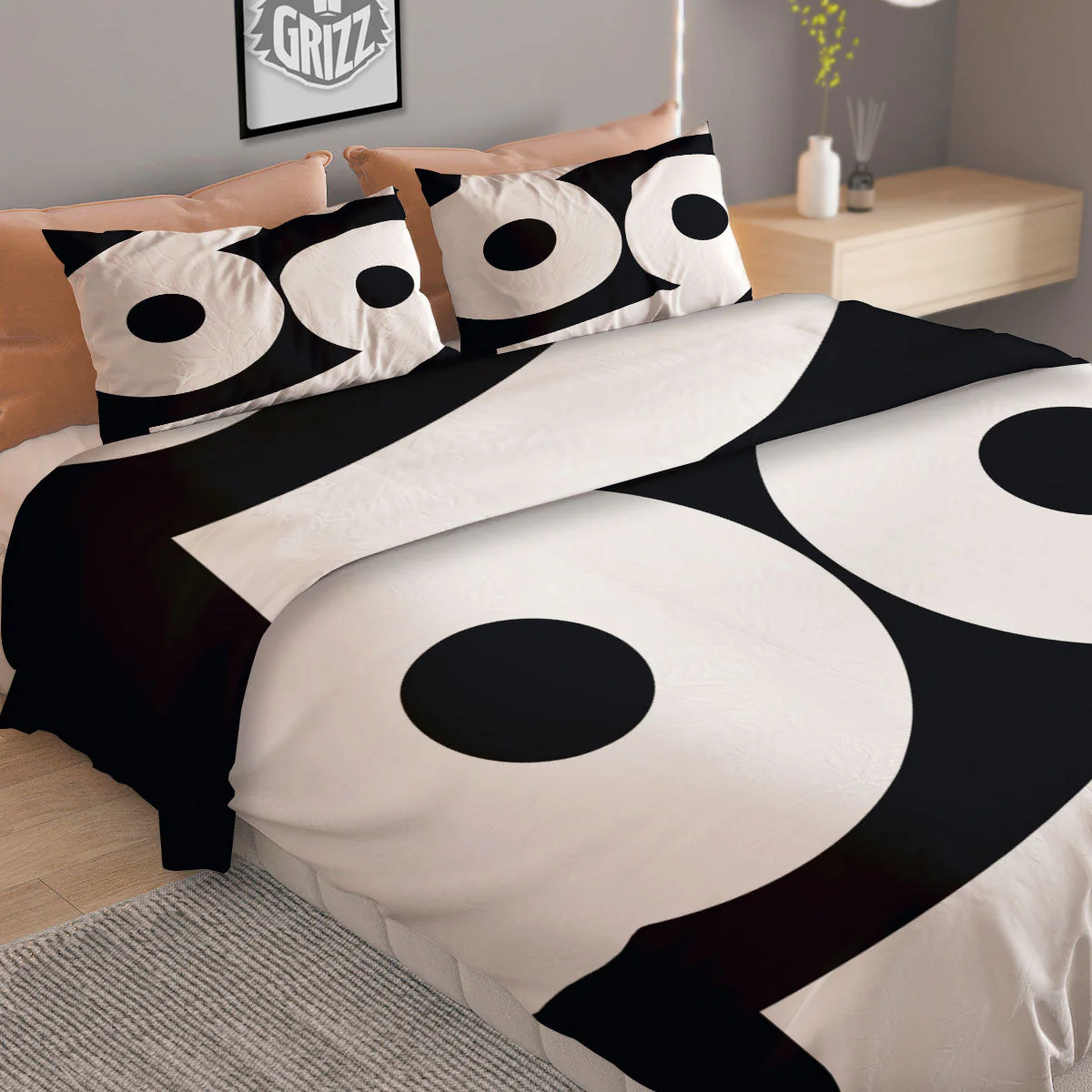 Cancer Sign White And Black Print Duvet Cover Bedding Set - Image 2