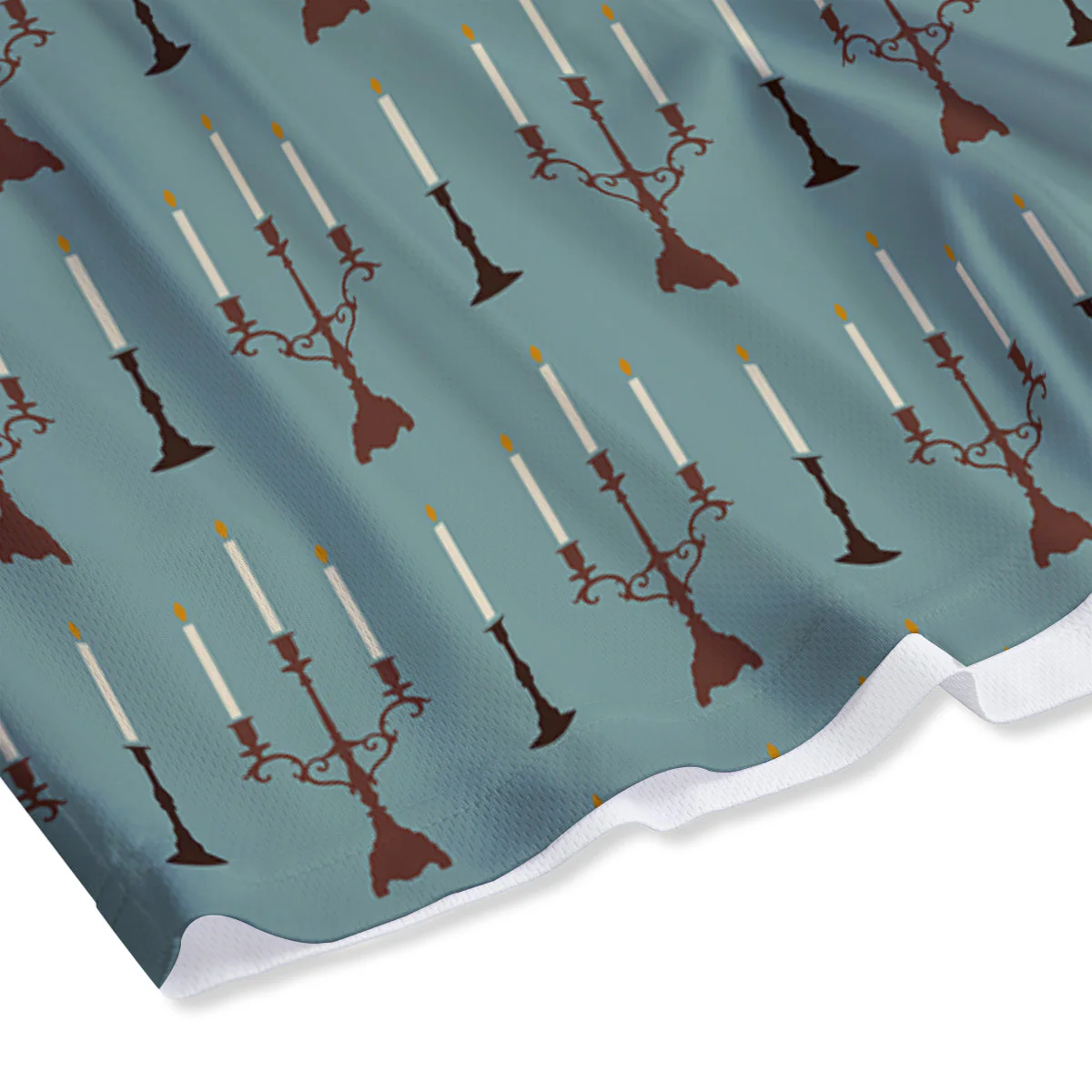 Candle Vintage Print Pattern Mesh Shorts - Image 4