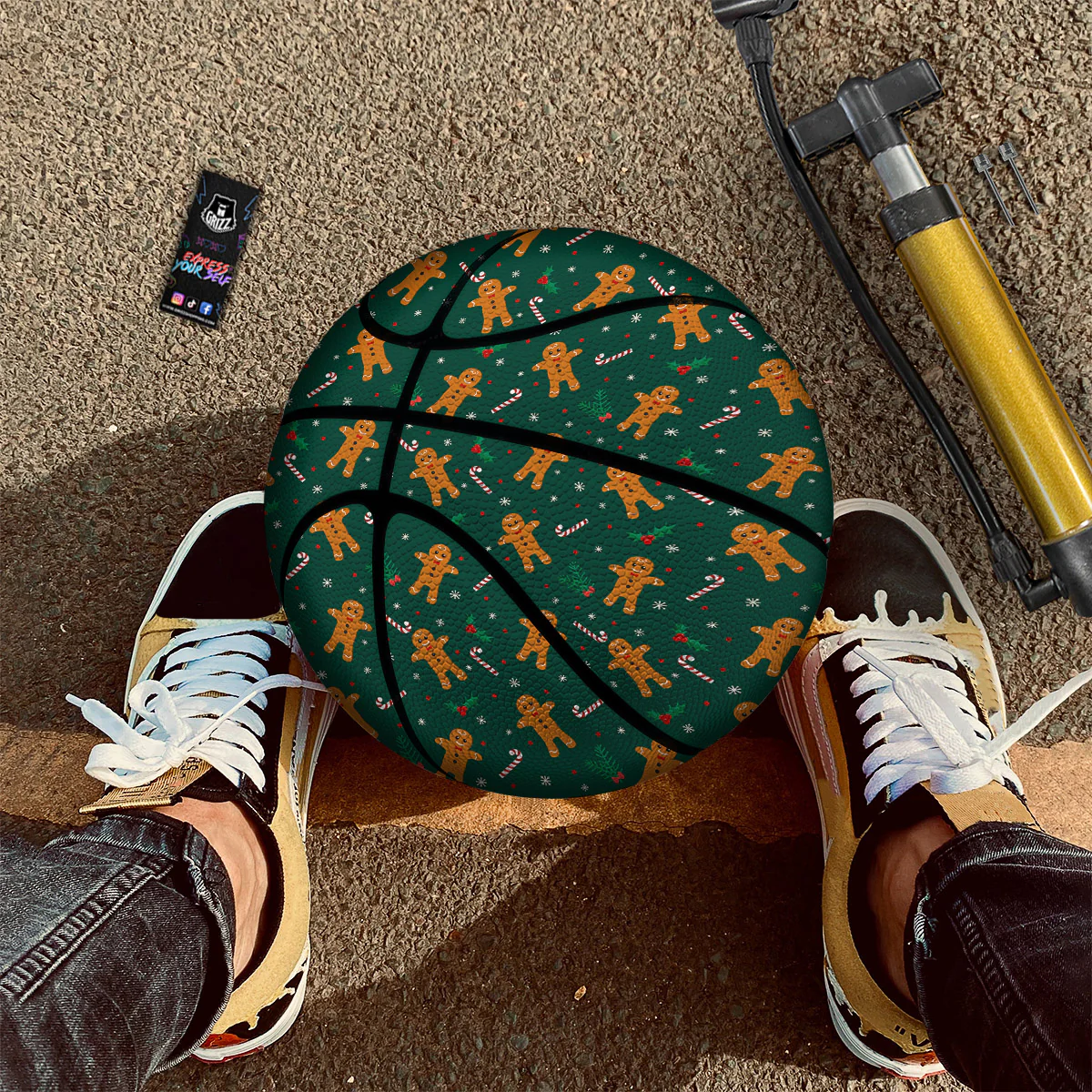 Candy And Christmas Cookie Print Pattern Basketball - Image 3