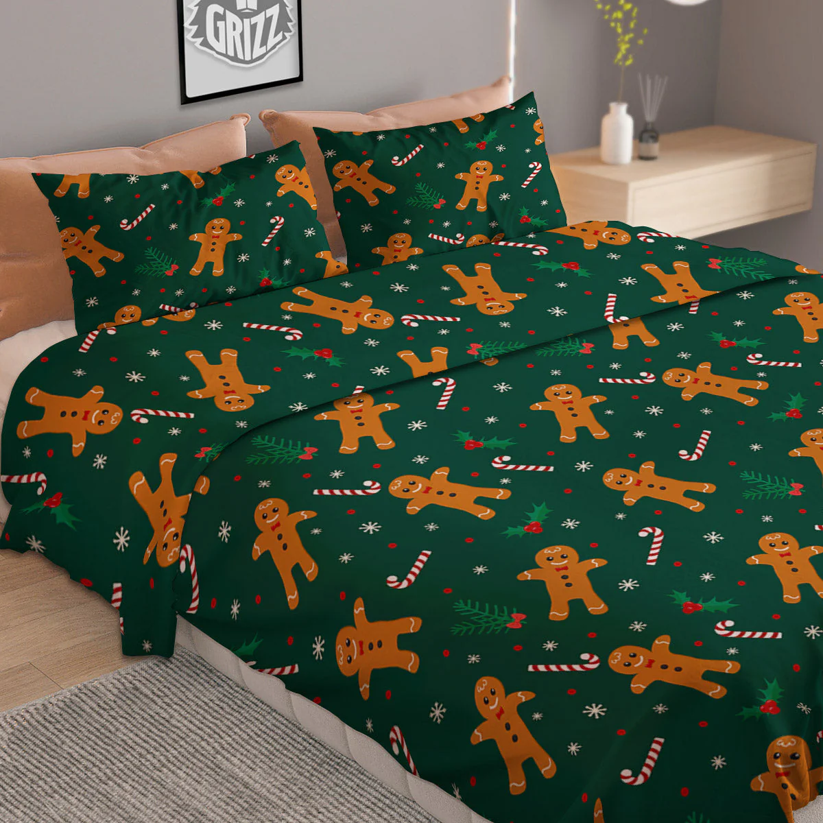 Candy And Christmas Cookie Print Pattern Duvet Cover Bedding Set - Image 2