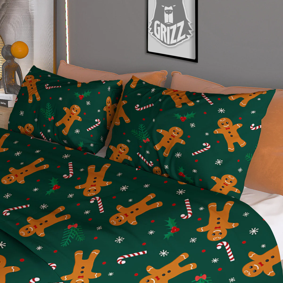 Candy And Christmas Cookie Print Pattern Duvet Cover Bedding Set - Image 3