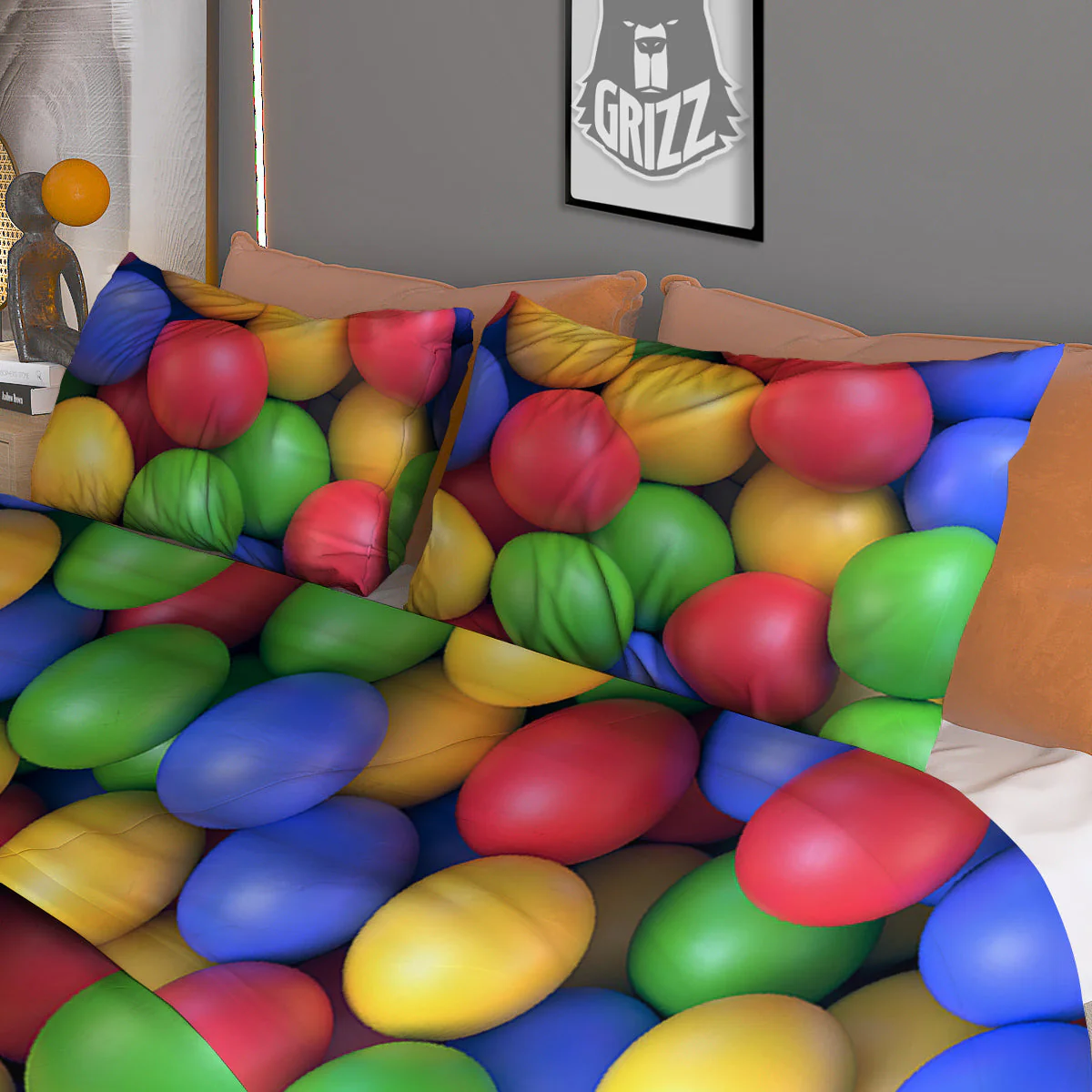 Candy Ball Colorful Print Duvet Cover Bedding Set - Image 3