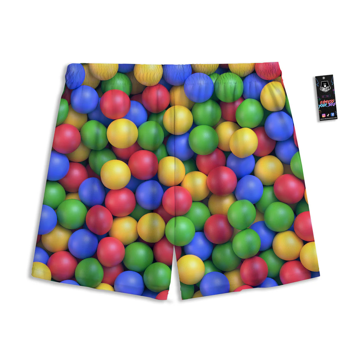 Candy Ball Colorful Print Mesh Shorts - Image 2