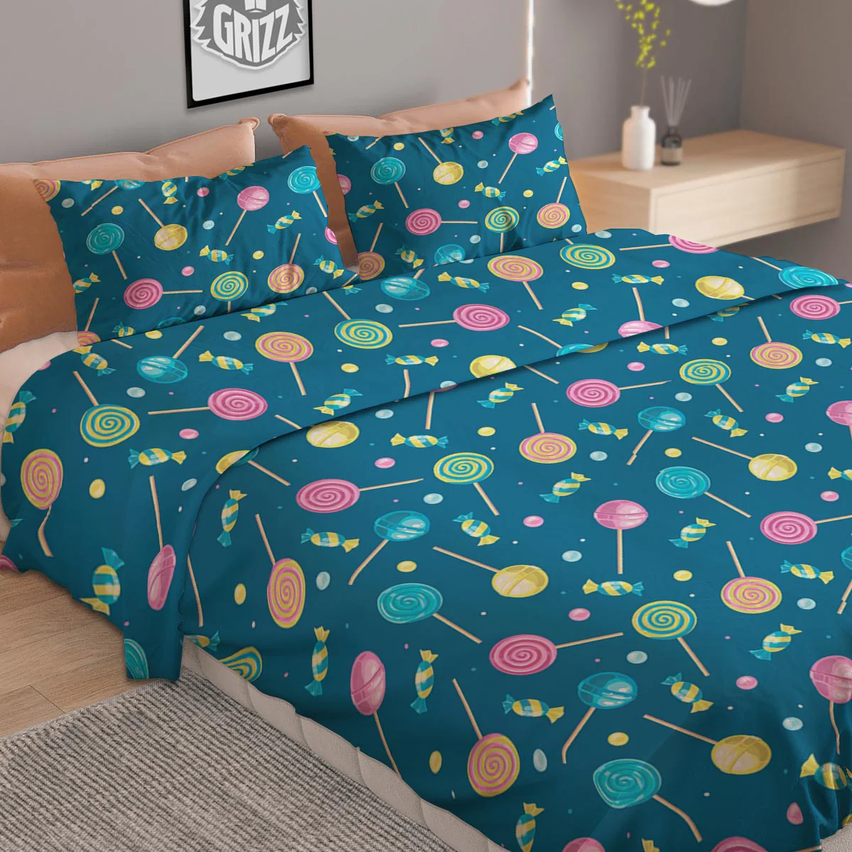 Candy Ball Sweet Print Pattern Duvet Cover Bedding Set - Image 2