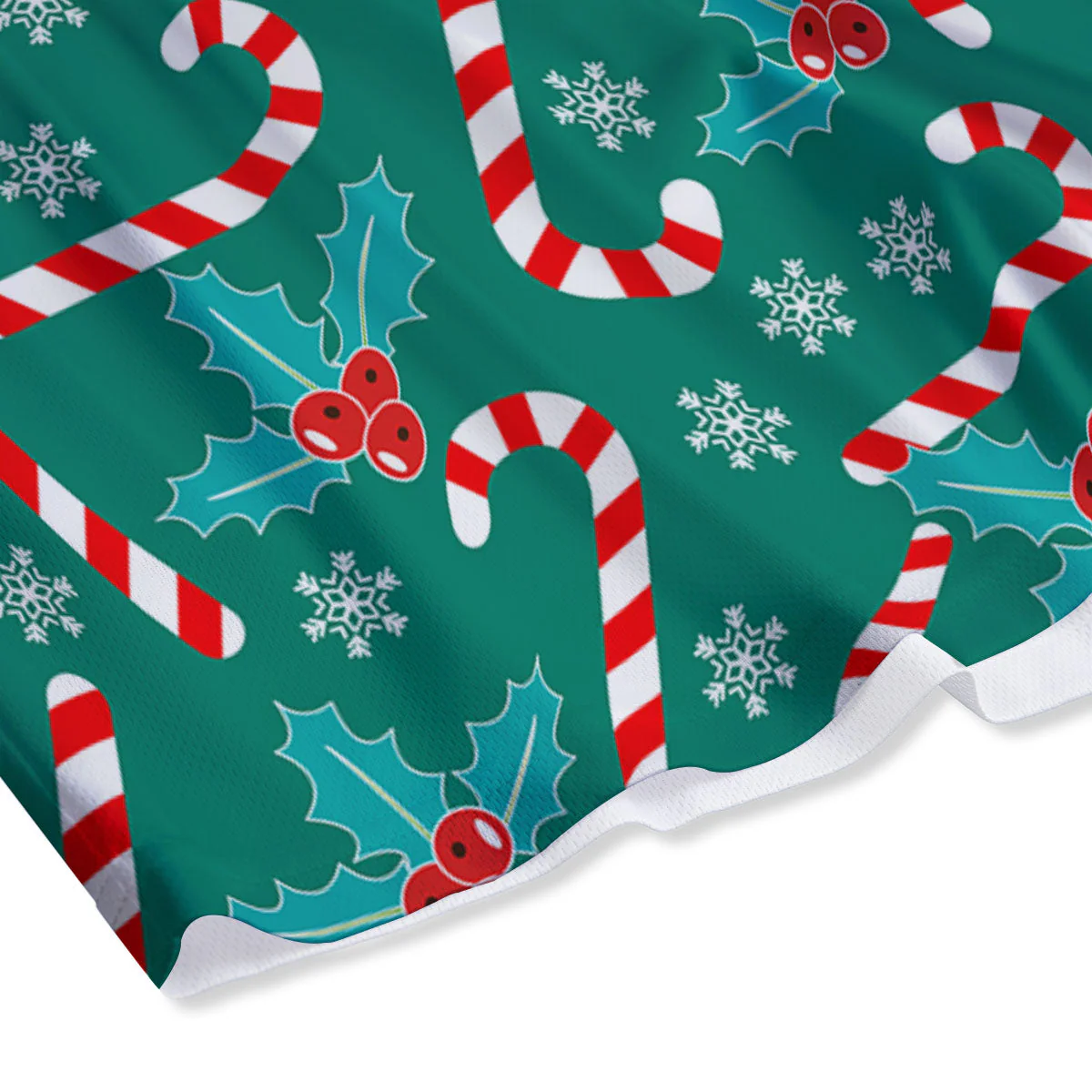 Candy Cane Merry Christmas Print Pattern Mesh Shorts - Image 4