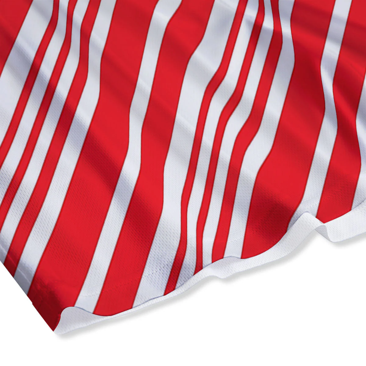 Candy Cane Stripe White And Red Print Mesh Shorts - Image 4