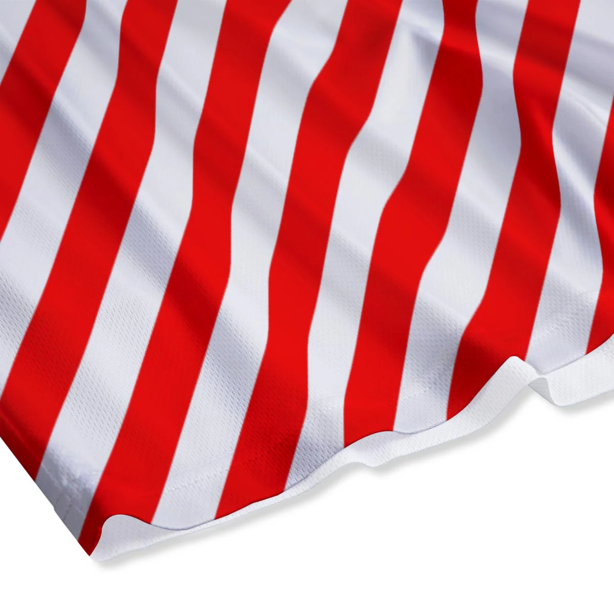 Candy Cane White And Red Print Pattern Mesh Shorts - Image 4