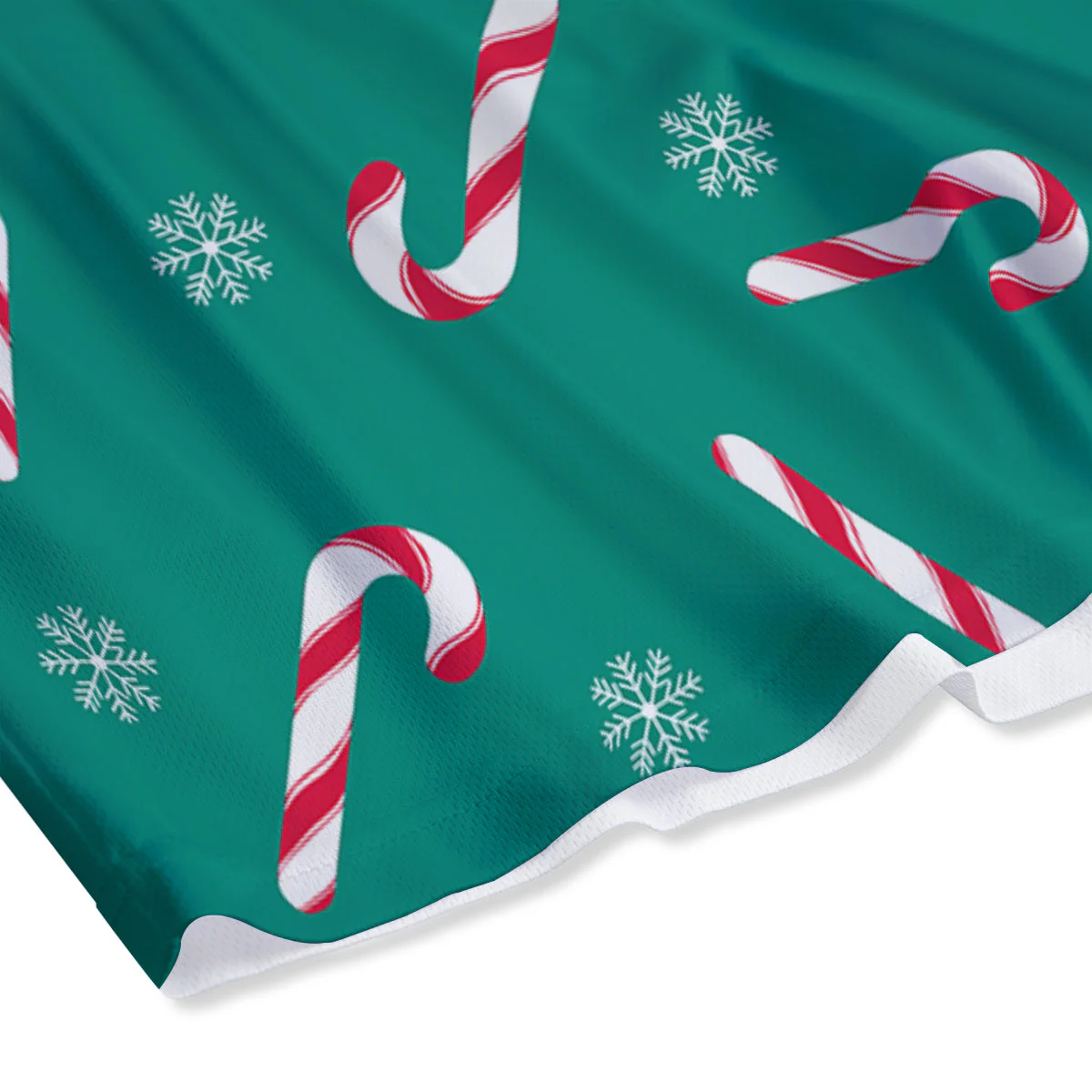 Candy Cane Xmas Print Pattern Mesh Shorts - Image 4