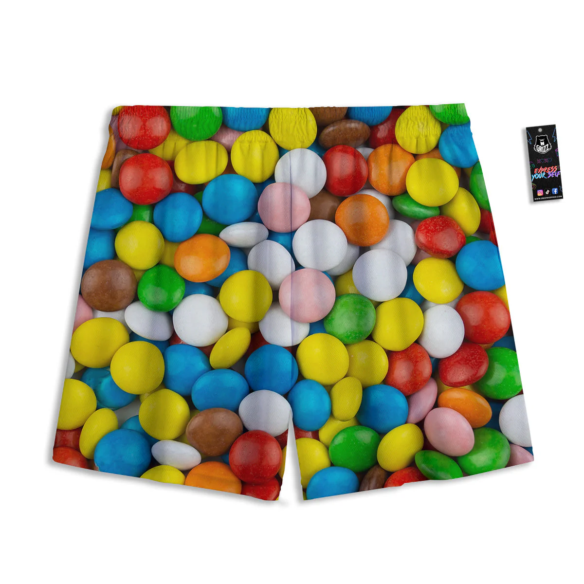 Candy Chocolate Colorful Print Mesh Shorts - Image 2