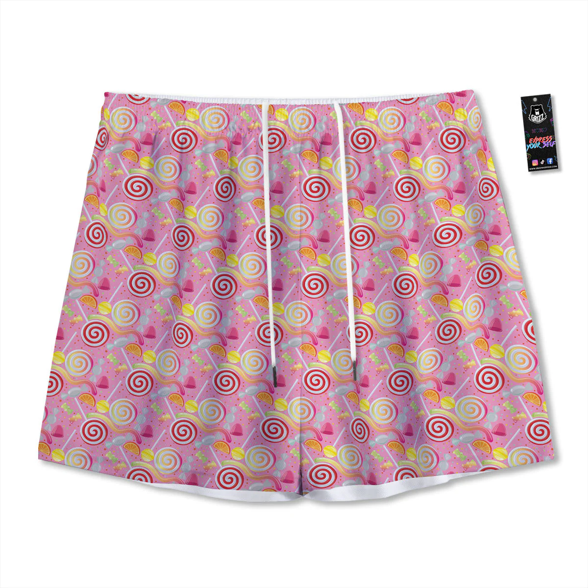 Candy Colorful Print Pattern Mesh Shorts