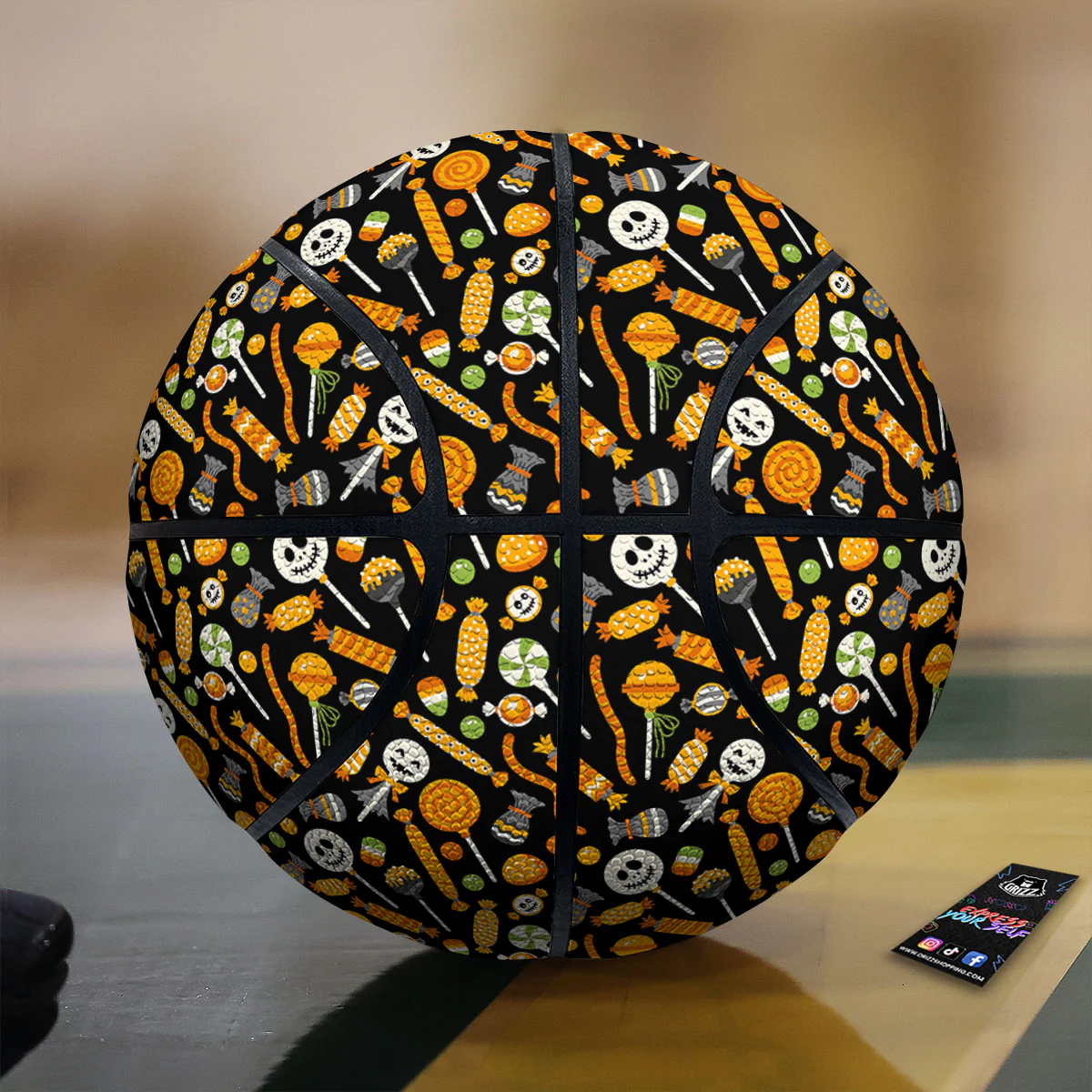 Candy Halloween Print Pattern Basketball