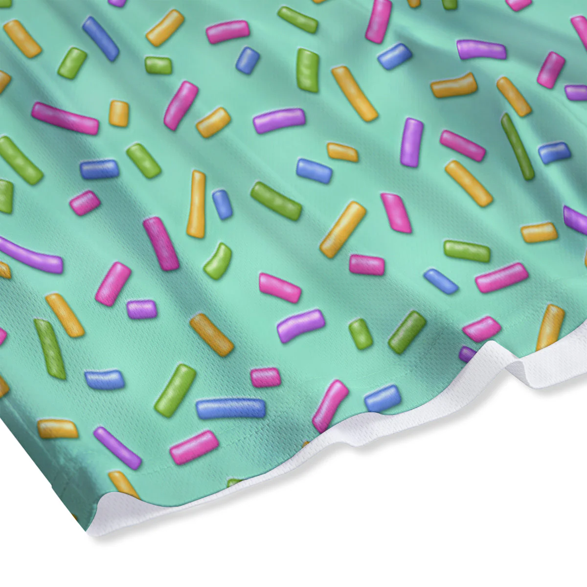 Candy Sprinkles Green Sweet Print Pattern Mesh Shorts - Image 4