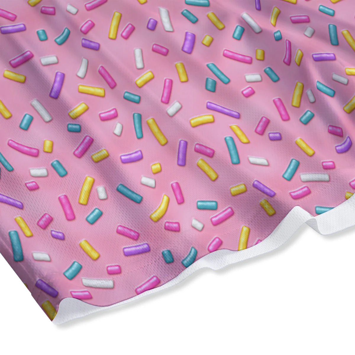 Candy Sprinkles Sweet Pink Print Pattern Mesh Shorts - Image 4
